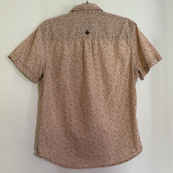 Prana Men’s Size Medium Slim Fit Floral Button Up Down Short Sleeve Shirt - Picture 2 of 14
